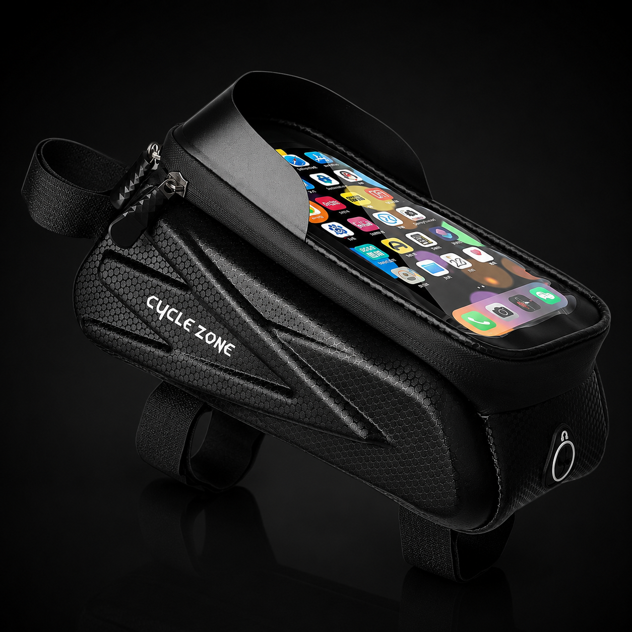 Hard-Shell Top Tube Phone Bag — Touch Screen Window & Sunshade