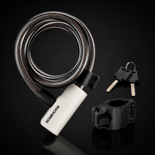 Anti-Theft Bike Cable Lock — 115cm Steel Cable with Keys