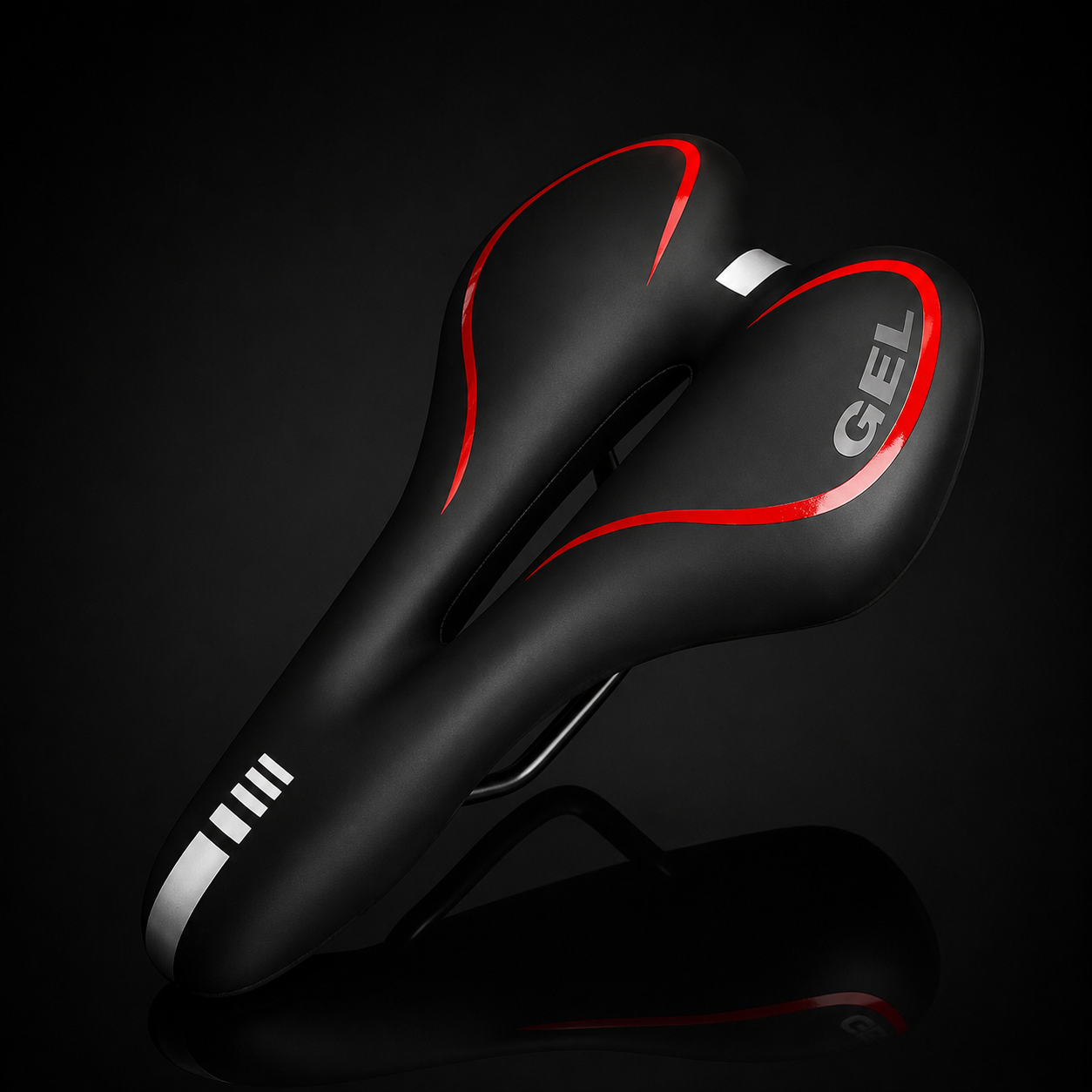 Gel Comfort Road Bike Saddle — Shockproof PU Leather, 280×160 mm