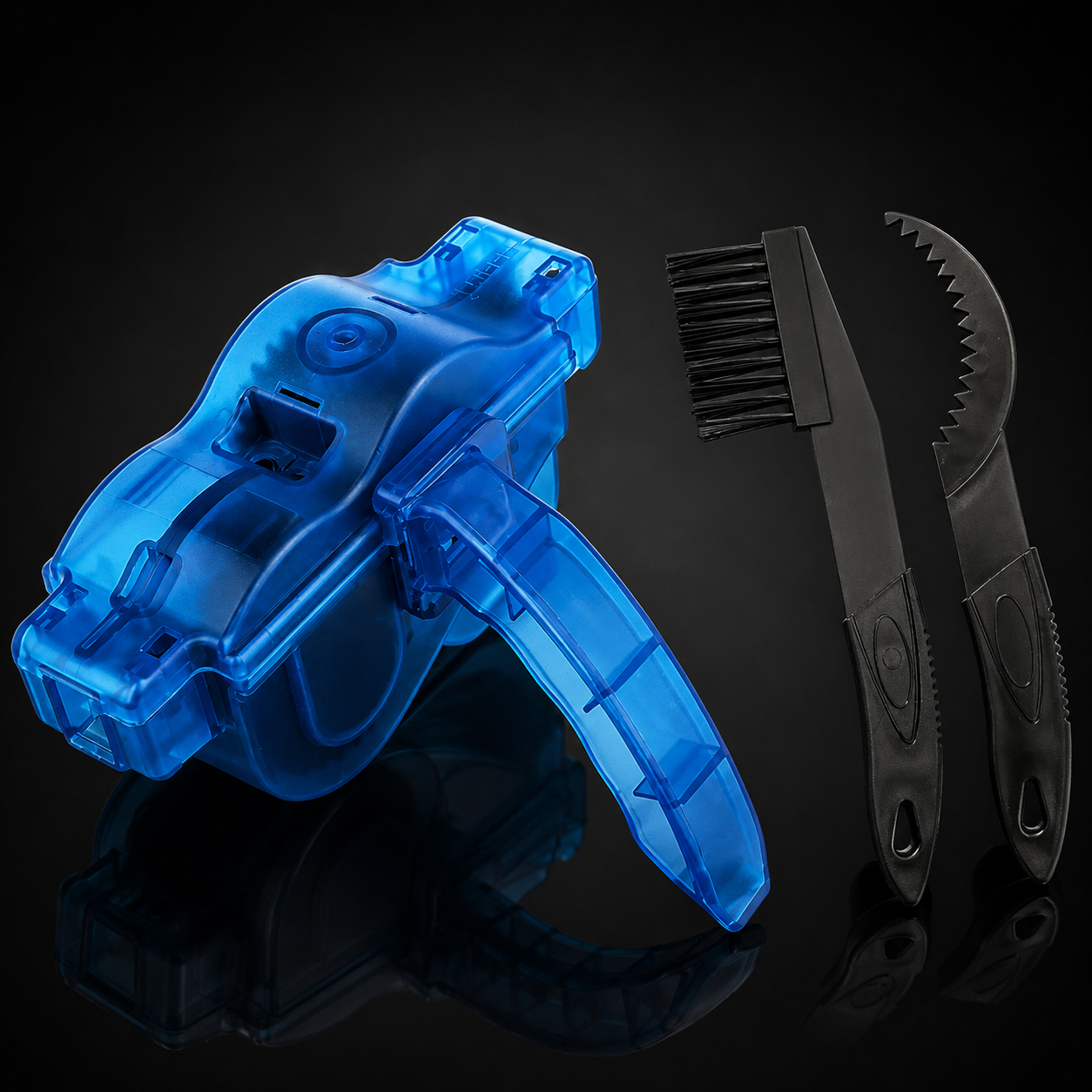 Bike Chain Cleaner Kit — 3D Rotating Brushes, Deep Drivetrain Clean