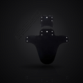 MTB mudguard set with front and rear fenders and cable ties on premium dark studio background