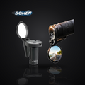 Bar-end bicycle rearview mirror on premium dark studio background